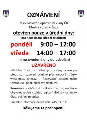 Provozní doba do odvolání